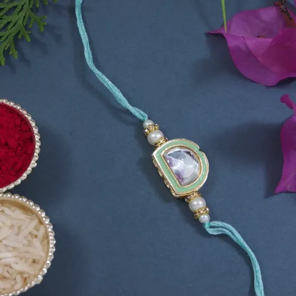 Dazzling_Pearl_Kundan_Stone_Rakhi_with_Roli_Chawal_&_Card