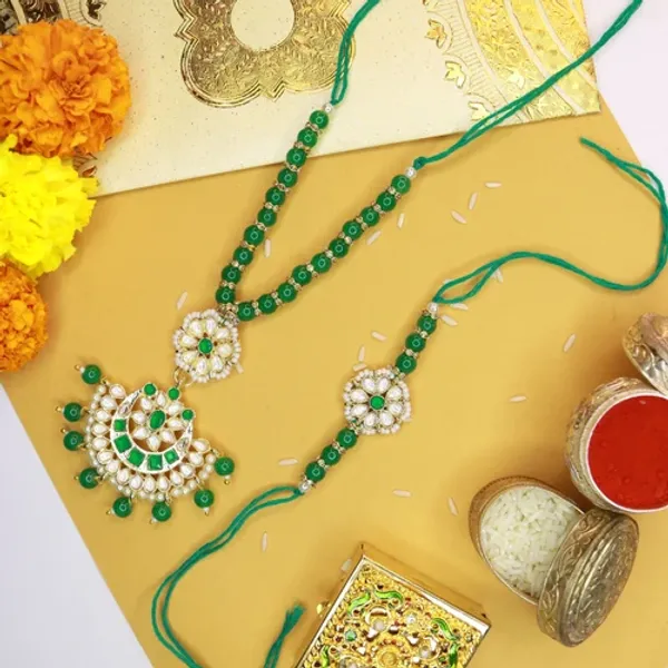 Designer_Bhaiya_Bhabhi_Hanging_Lumba_&_Rakhi_Combo_Set