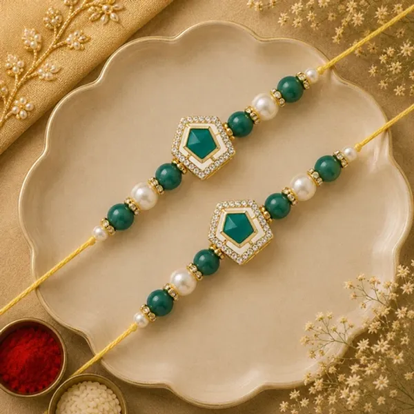 Beautiful_Kundan_&_Pearl_Rakhi_with_Roli_Chawal_&_Card
