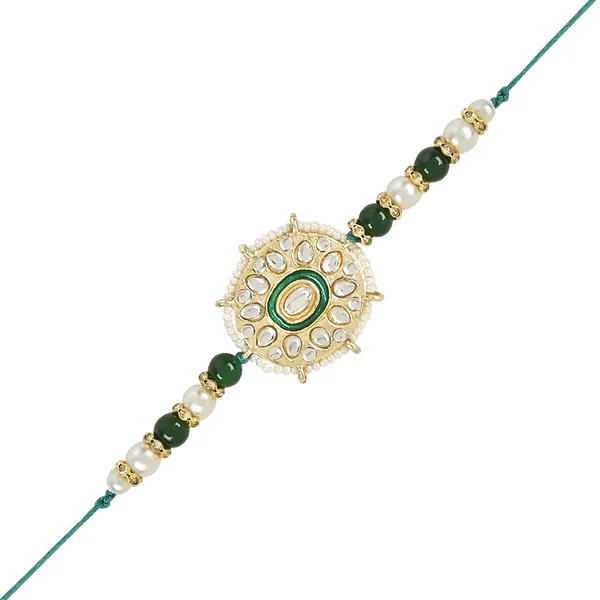 Elegant_Bhaiya_Bhabhi_Lumba_&_Pearl_Rakhi_With_Roli_Chawal_&_Card