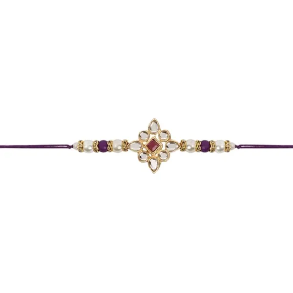 Delicate_Pearl_Beads_Wine_Rakhi_with_Roli_Chawal_&_Rakshabandhan_Card
