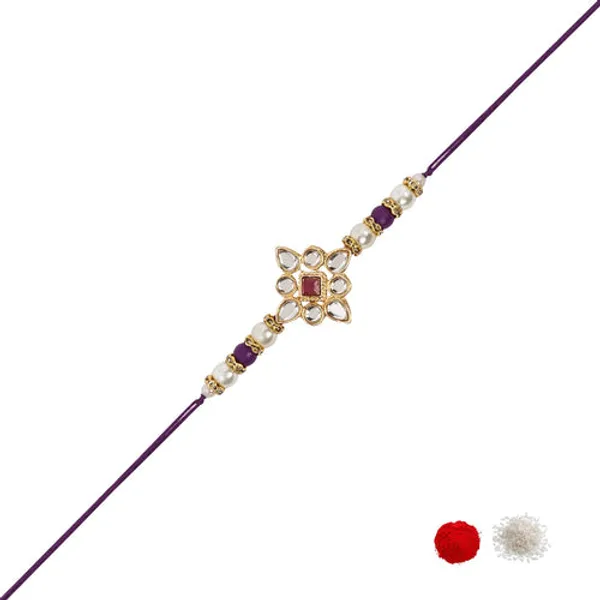 Delicate_Pearl_Beads_Wine_Rakhi_with_Roli_Chawal_&_Rakshabandhan_Card
