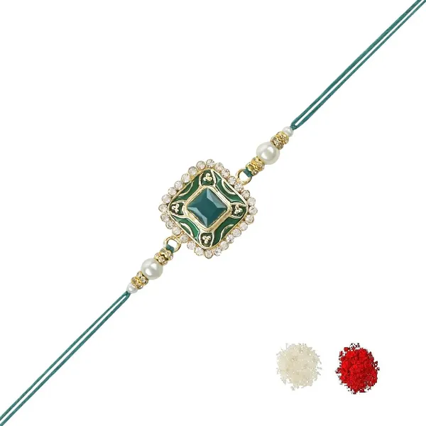 Colourful_Beads_And_Meenakari_Rakhi_with_Roli_Chawal_&_Card