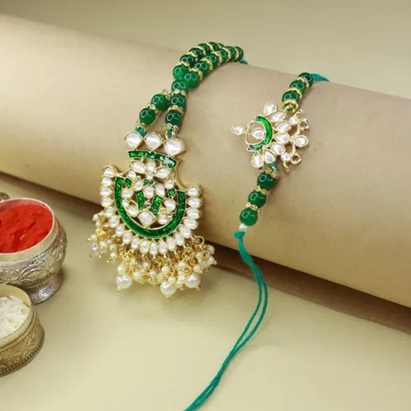 Designer_Bhaiya_Bhabhi_Hanging_Lumba_&_Rakhi_Combo_Set
