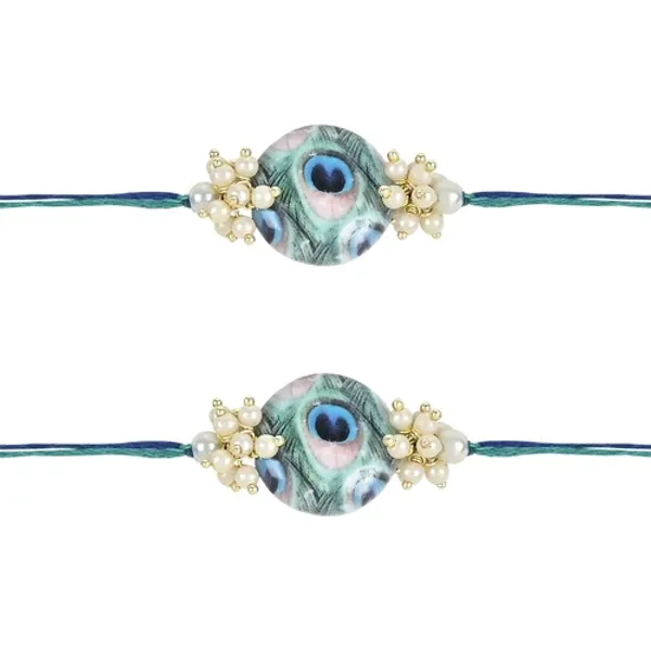 Beautiful_Peacock_Feather_Rakhi_with_Roli_Chawal_&_Card_(Pack_of_2