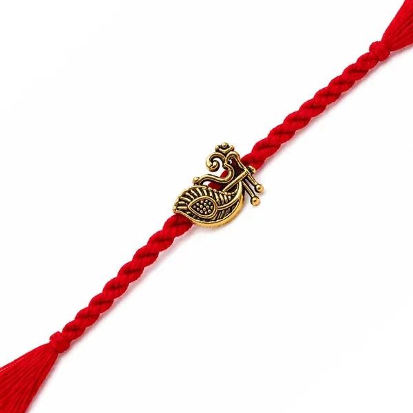 Om_Peacock_Feather_Rakhi_with_Roli_Chawal_&_Rakshabandhan_Card