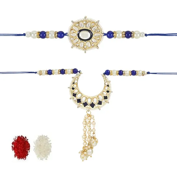 Elegant_Bhaiya_Bhabhi_Lumba_&_Pearl_Rakhi_With_Roli_Chawal_&_Card