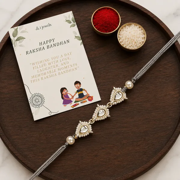Delicate_Pearl_Beads_Grey_Rakhi_with_Roli_Chawal_&_Rakshabandhan_Card