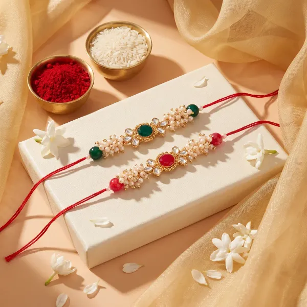 Gold_Plated_Ethnic_Designer_Pearl_Kundan_Combo_Rakhi_Bracelet_for_Brother/Men_(Pack_of_2)