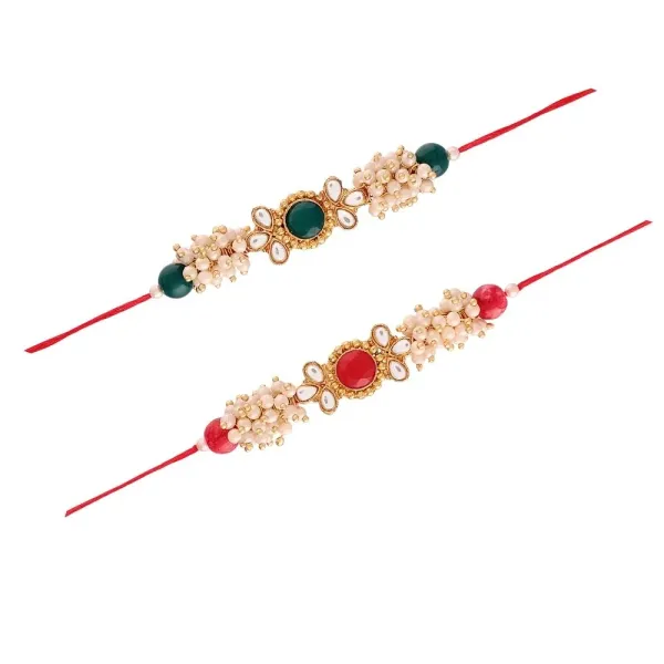 Gold_Plated_Ethnic_Designer_Pearl_Kundan_Combo_Rakhi_Bracelet_for_Brother/Men_(Pack_of_2)