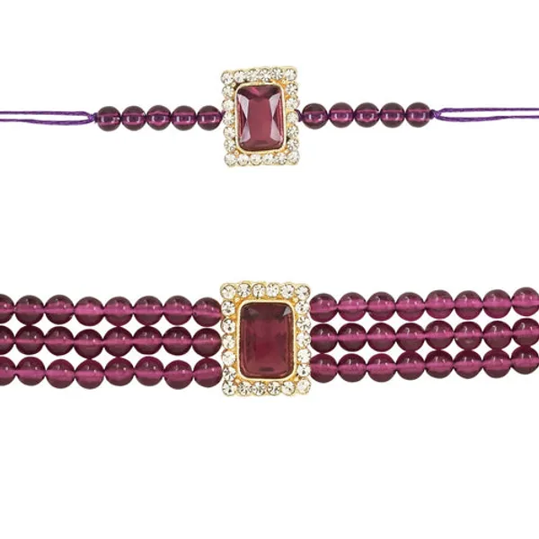 Elegant_Bhaiya_Bhabhi_Lumba_&_Pearl_Rakhi_With_Roli_Chawal_&_Card