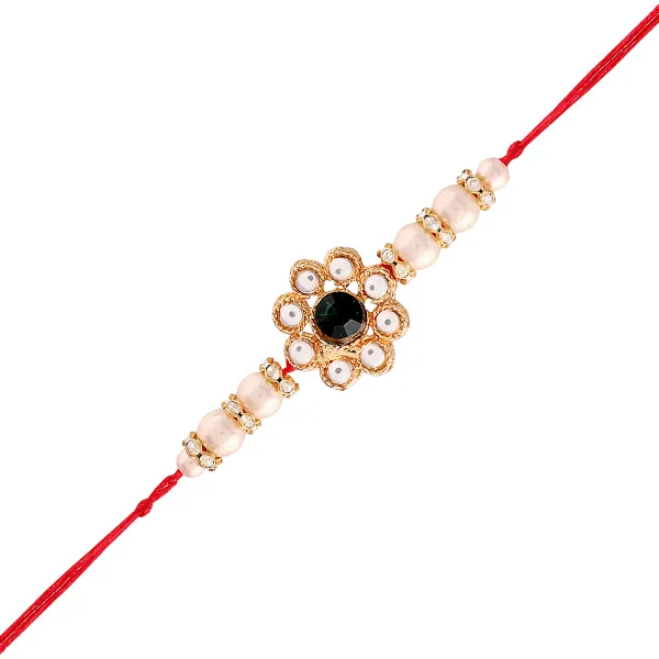 Gold_Plated_Ethnic_Designer_Pearl_Kundan_Rakhi_Bracelet_for_Brother/Men