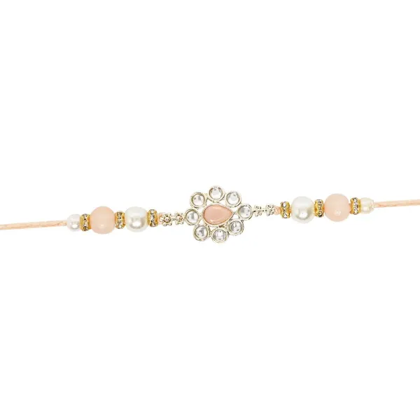 Delicate_Pearl_Beads_Peach_Rakhi_with_Roli_Chawal_&_Rakshabandhan_Card