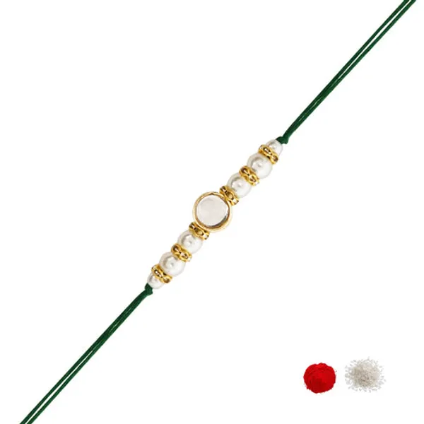 Green_Thread_Beaded_Rakhi_For_Raksha_Bandhan_For_Brother