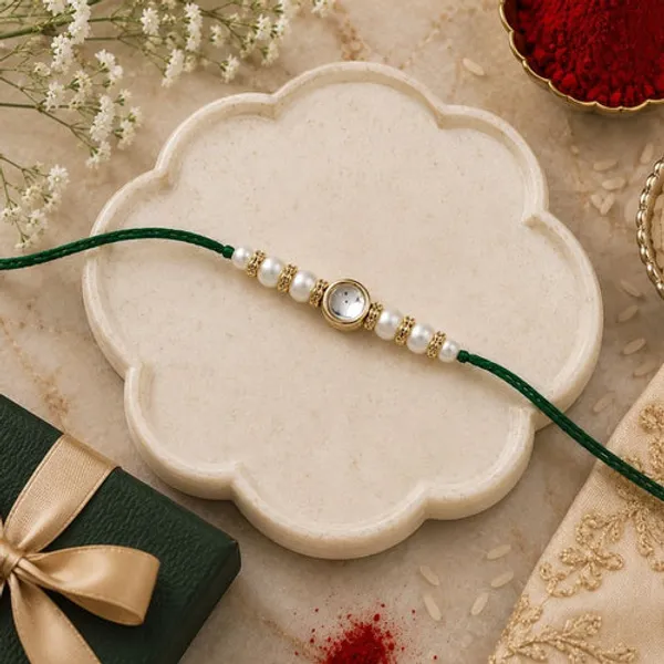 Green_Thread_Beaded_Rakhi_For_Raksha_Bandhan_For_Brother