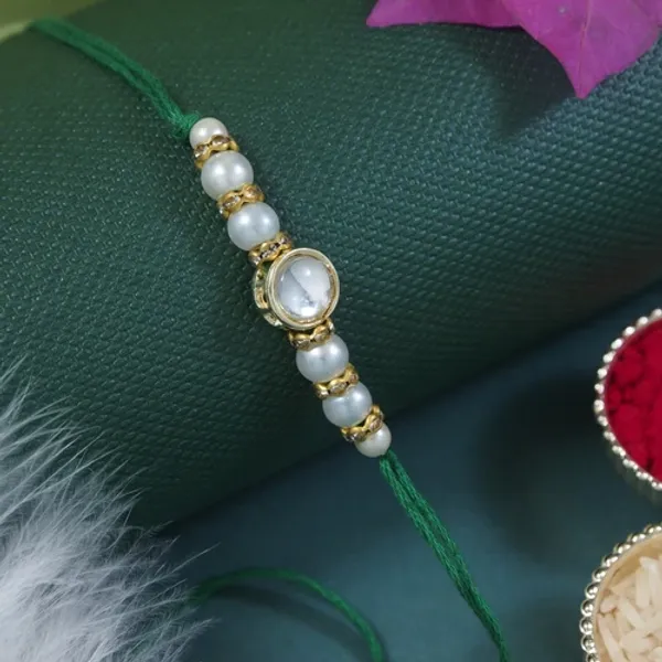 Green_Thread_Beaded_Rakhi_For_Raksha_Bandhan_For_Brother