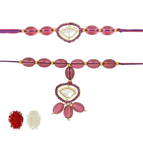 Elegant_Bhaiya_Bhabhi_Lumba_&_Pearl_Rakhi_With_Roli_Chawal_&_Card