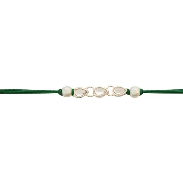 Delicate_Pearl_Beads_Green_Rakhi_with_Roli_Chawal_&_Rakshabandhan_Card