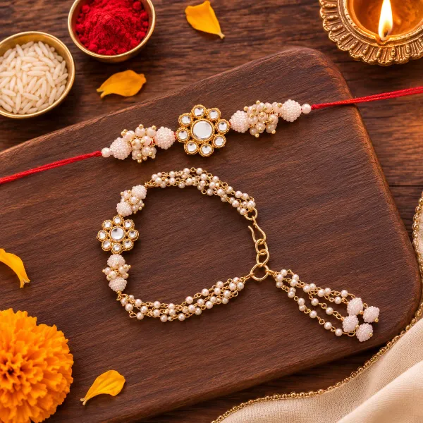 Traditional_Bhaiya_Bhabhi_Lumba_Pearl_&_Rakhi_With_Roli_Chawal