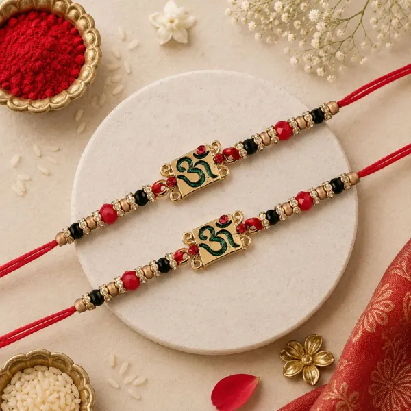 Designer_OM_Pearl_Rakhi_(Pack_Of_2)