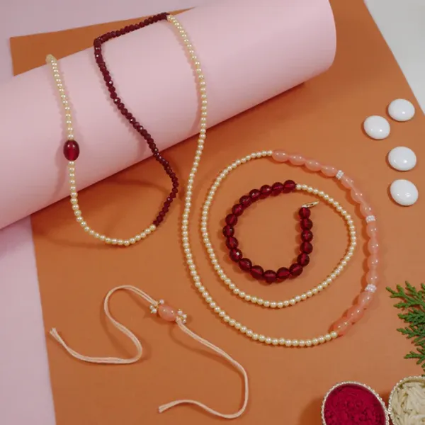 Elegant_Bhaiya_Bhabhi_Wrap_Around_Lumba_Pearl_Rakhi_With_Roli_Chawal_&_Card