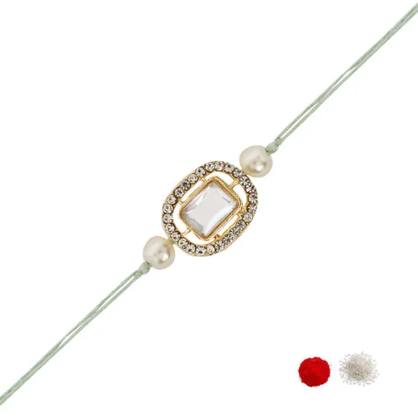 Delicate_Pearl_Beads_Mint_Rakhi_with_Roli_Chawal_&_Rakshabandhan_Card
