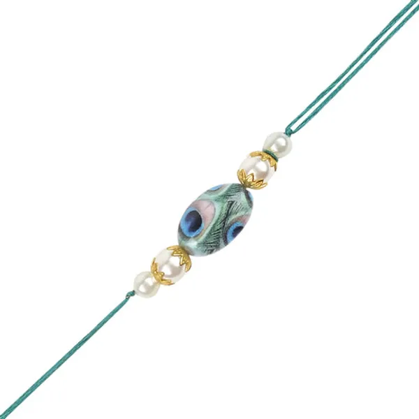Elegant_Bhaiya_Bhabhi_Lumba_Peacock_Feather_Rakhi_With_Roli_Chawal_&_Card