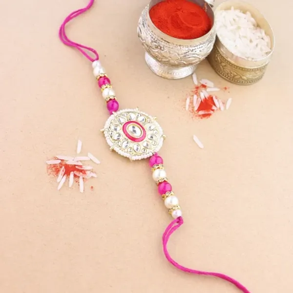 Beautiful_Kundan_&_Pearl_Beads_Rakhi_with_Roli_Chawal_&_Card