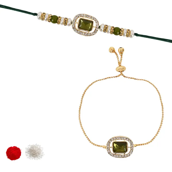 Designer_Bhaiya_Bhabhi_Mehendi_Lumba_Bracelet_&_Rakhi_With_Roli_Chawal_&_Card