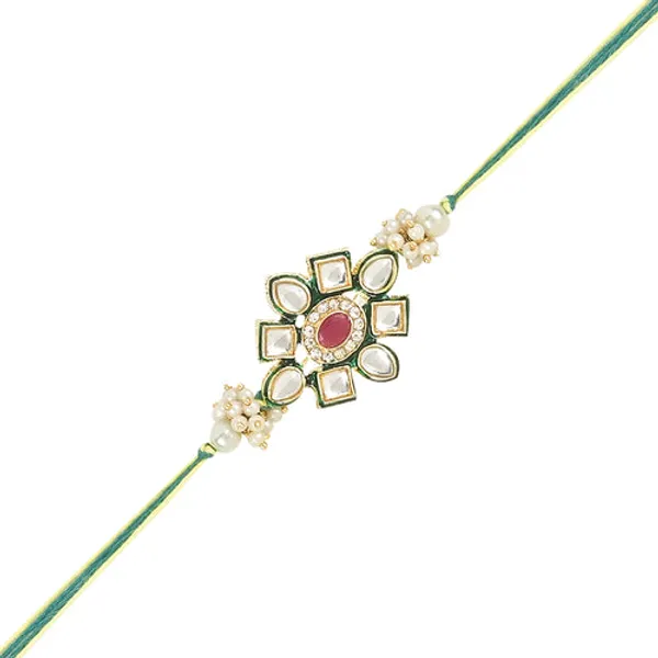 Elegant_Bhaiya_Bhabhi_Lumba_&_Pearl_Rakhi_With_Roli_Chawal_&_Card