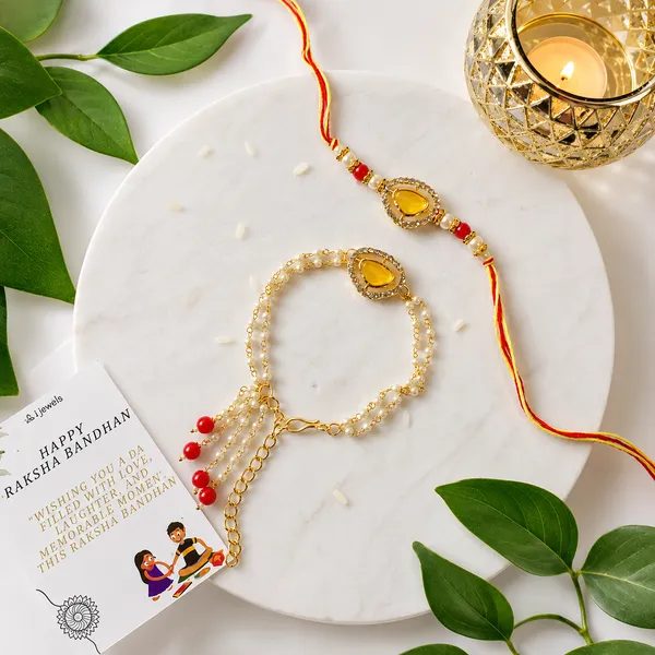 Elegant_Bhaiya_Bhabhi_Lumba_Pearl_&_Rakhi_With_Roli_Chawal_&_Card