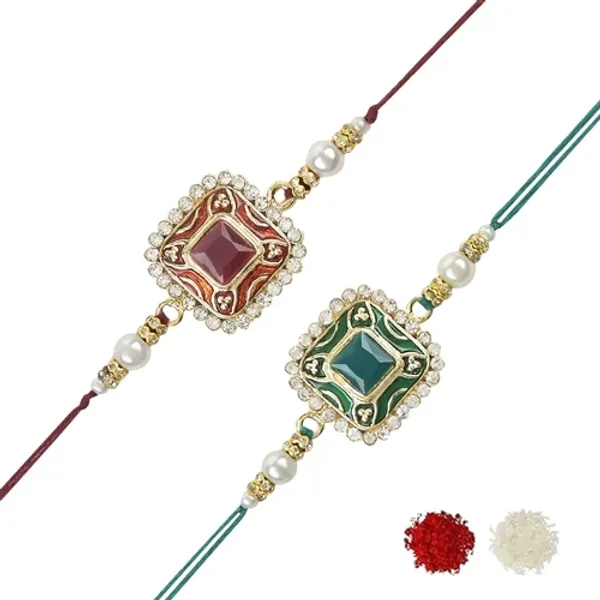 Colourful_Beads_And_Meenakari_Rakhi_with_Roli_Chawal_&_Card_(Pack_of_2)