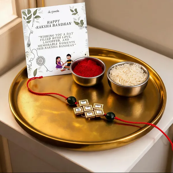 Gold_Plated_Ethnic_Designer_Kundan_Beads_Rakhi_for_Brother/Men