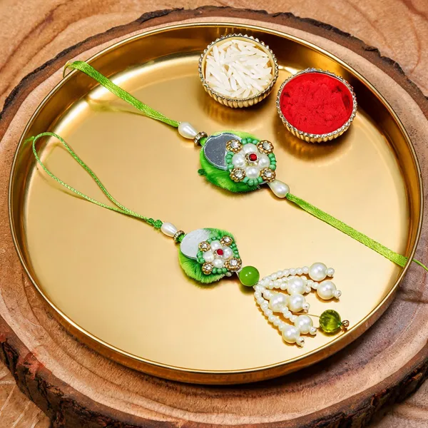 Green_Thread_Beaded_Rakhi_For_Raksha_Bandhan_For_Bhaiya_And_Bhabhi