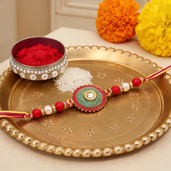 Gold_Plated_Meenakari_Pearl_Rakhi_Bracelet_for_Brother/Men