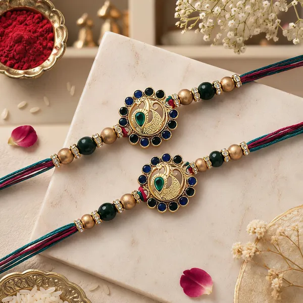 Designer_Peacock_Rakhi_for_Brother_-_Pack_of_2