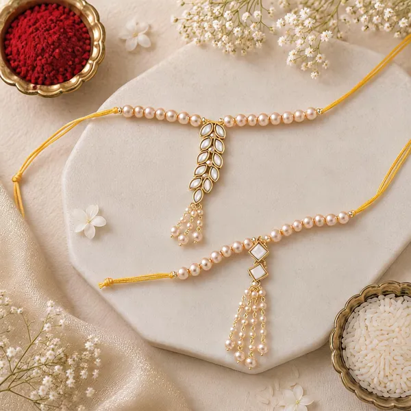 Gold_Plated_Hanging_Pearl_Studded_Combo_Lumba_for_Bhabhi_(Pack_of_2)