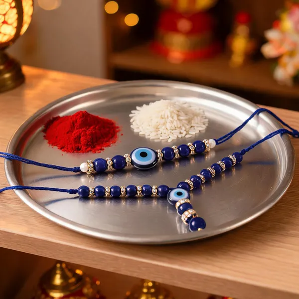 Blue_Thread_Beaded_Evil_Eye_Rakhi_For_Raksha_Bandhan_For_Bhaiya_And_Bhabhi