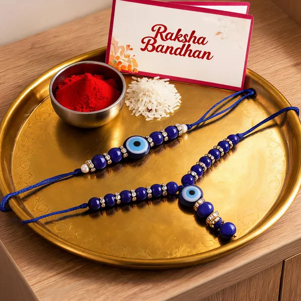 Blue_Thread_Beaded_Evil_Eye_Rakhi_For_Raksha_Bandhan_For_Bhaiya_And_Bhabhi