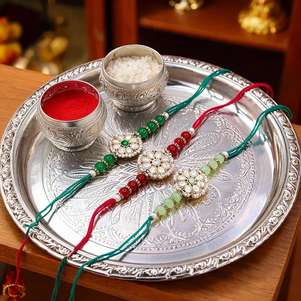 Green_And_Red_Thread_Beaded_Rakhi_For_Raksha_Bandhan_For_Brother_Pack_Of_3