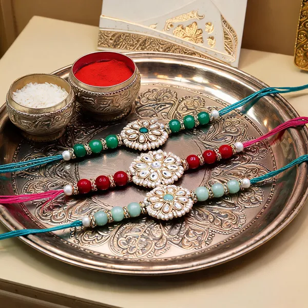 Green_And_Red_Thread_Beaded_Rakhi_For_Raksha_Bandhan_For_Brother_Pack_Of_3