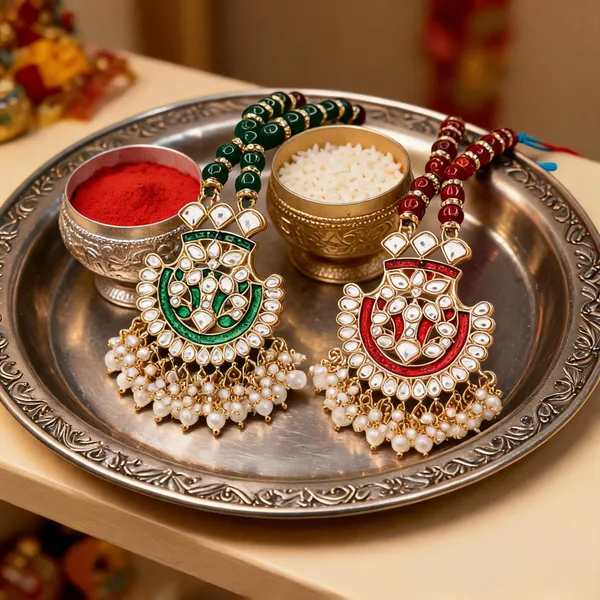 Gold_Plated_Designer_Lumba_Kundan_Pearl_Rakhi_For_Bhabhi