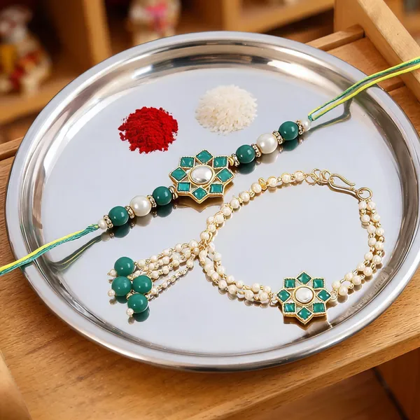 Green_Thread_Beaded_Rakhi_For_Raksha_Bandhan_For_Brother