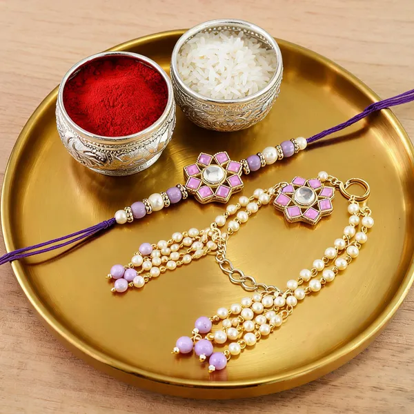 Elegant_Bhaiya_Bhabhi_Lumba_Pearl_&_Rakhi_With_Roli_Chawal_&_Card