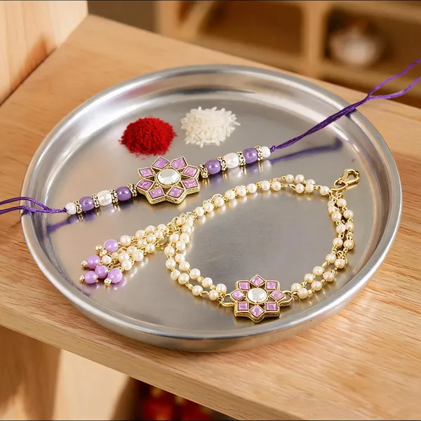 Elegant_Bhaiya_Bhabhi_Lumba_Pearl_&_Rakhi_With_Roli_Chawal_&_Card
