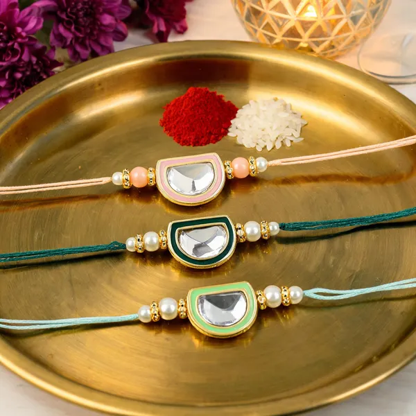 Green_And_Peach_Thread_Beaded_Rakhi_For_Raksha_Bandhan_For_Kids_Pack_Of_3
