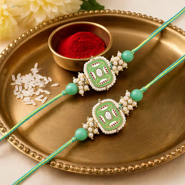 Mint_Thread_Beaded_Rakhi_For_Raksha_Bandhan_For_Brother_Pack_Of_2