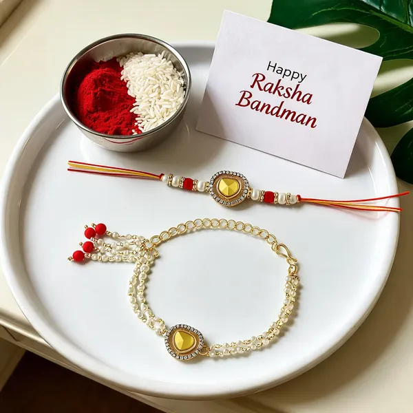 Elegant_Bhaiya_Bhabhi_Lumba_&_Pearl_Rakhi_With_Roli_Chawal_&_Card