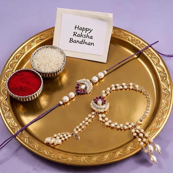 Elegant_Bhaiya_Bhabhi_Lumba_Pearl_Wine_&_Rakhi_With_Roli_Chawal_&Card