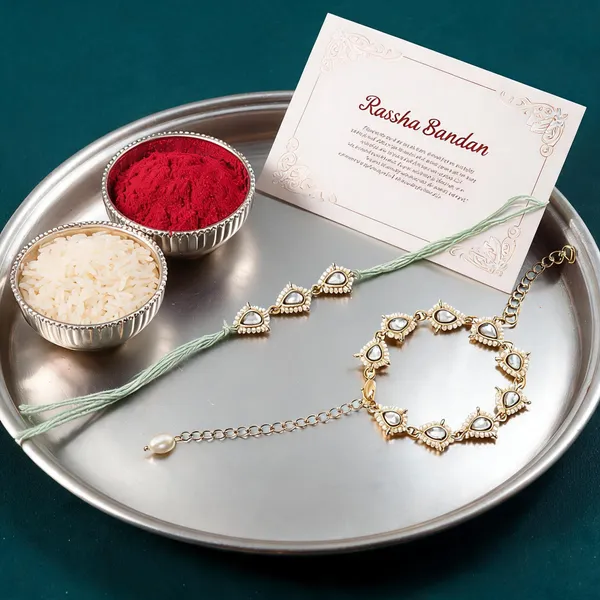 Elegant_Bhaiya_Bhabhi_Lumba_Pearl_&_Rakhi_With_Roli_Chawal_&_Card